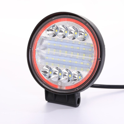 Automobile Engineering Vehicle Work Light 72W Thin Shell with Aperture High Transparent Lampshade Round Led High Beam Spotlight