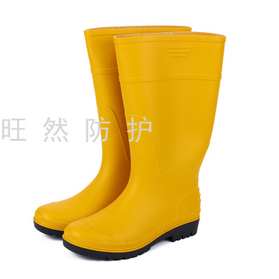 Yellow Rain Boots Long-Top Rain Shoes Non-Slip Rubber Shoes High-Top Rain Boots Construction Site Labor Protection Shoes