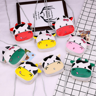 New Cartoon Cute Animal Calf Children Coin Purse Toddler and Baby Mini Bag Accessories Crossbody Bag