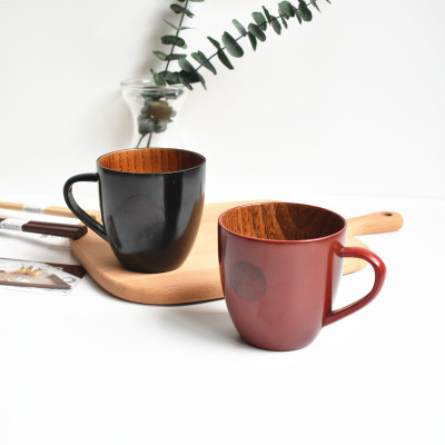 New Arrival Japanese-Style Mug with Handle Outer Patch Cloth Inner Wood Grain Wooden Cup Office Tea Cup Water Cup
