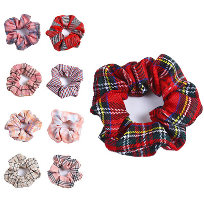 2021 New Plaid Large Intestine Ring Hair Band Ins Style All-Match Retro French Headband Female Hair Band Factory Wholesale