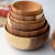 Factory Wholesale Wooden Bowl Acacia Mangium Round Salad Bowl Teak Japanese Household Wood Tableware Noodle Bowl Can Carve Writing Customization