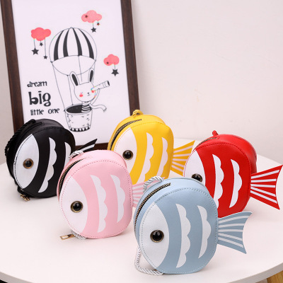Wholesale New Mini Fashion Children's Bag Messenger Bag Cartoon Princess Accessories Cute Fish Coin Purse Foreign Trade