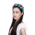 Korean Style Large Flower Satin Cloth Pleated Headband Vintage Hundred Wrinkle Headband Women's Printed Headband Fashion All-Match Headdress Wholesale