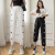 One Piece Dropshipping Spring Summer Outerwear Ice Silk Leggings Women 2021 Thin Embroidery Love Ankle Length Ankle-Tied All-Matching Casual Pants Women