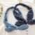 Autumn and Winter New Knotted Rabbit Ears Ornament Women's Denim Stretch Hairband Headband Hair-Binding