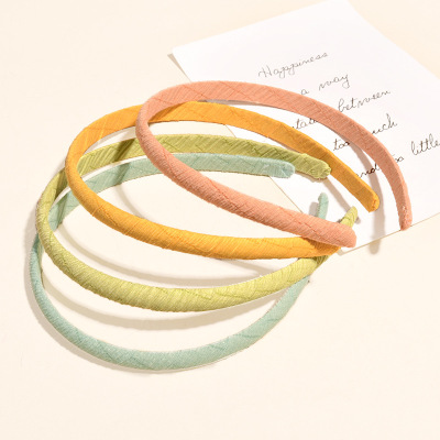 Cross-Border European and American Candy Color Headband Female Spring and Summer Sweet Mori Super Quality Simple Retro French Thin Headband Hairpin