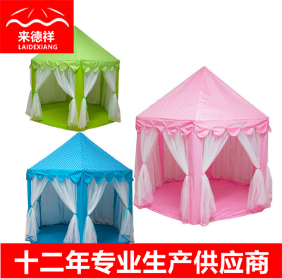 Hexagonal Children's Tent Baby Decoration Game House Indoor Princess Mesh Tent Pink Princess Tent