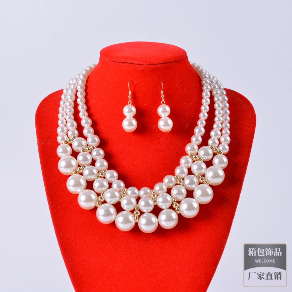 欧美多层气质珍珠毛衣链旗袍装饰项链女时尚宴会配饰新娘婚纱饰品