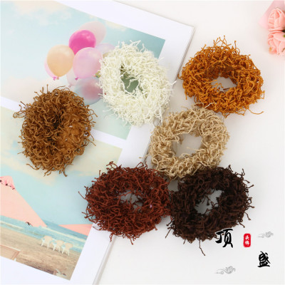 Stylish Hair Accessories Soft Glutinous Feel Fluffy Plush Hair Ring Simple Sweet Curly Hair Rope Rubber Band