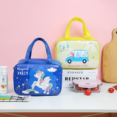 New Style Wholesale Custom Large Cartoon Square Lunch Box Bag Portable Lunch Bag Lunch Box Bag Factory Customizable