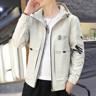 Simple Overalls Men's 2021 Spring and Autumn New Korean Style Trendy Handsome Casual Slim Jacket Raccoon Coat