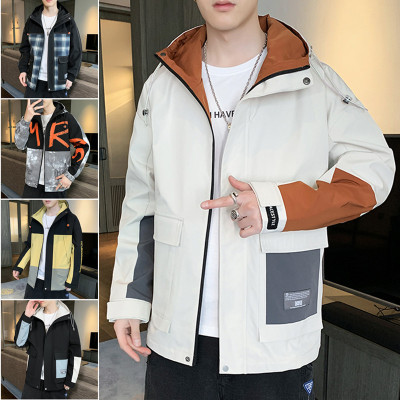 Spring and Autumn New Jacket Men's 2021 Korean Style Hooded Workwear Coats Men's Trendy Casual Top Men's Youth Men's Clothing