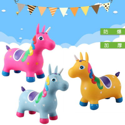 Factory Production Kindergarten Children Inflatable Jumping Horse Large PVC Unicorn Baby Animal Toys