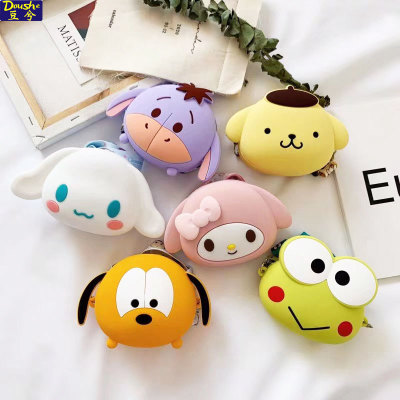 Japanese and South Korean Cute Cartoons Silicone Pokonyan Melody Pom Pom Purin Coin Purse Girls Crossbody Frog Student Stationery