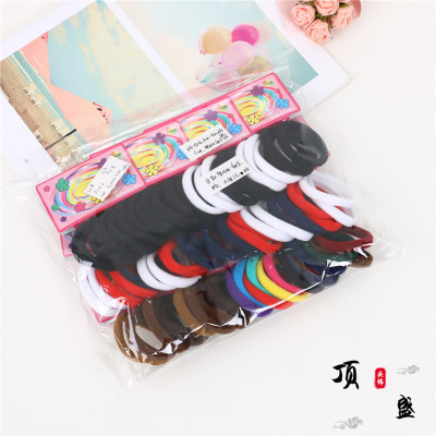 Solid Color High Elastic Hair Band Children Do Not Hurt Hair Hair-Binding Color Small Rubber Band Female Japanese Cute Girls Hair Rope