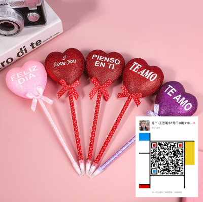 Flying Stationery Supply Women's Cotton Overalls Bowknot Ballpoint Pen Valentine's Day Gift Gift Gift Pen English Brush Pen