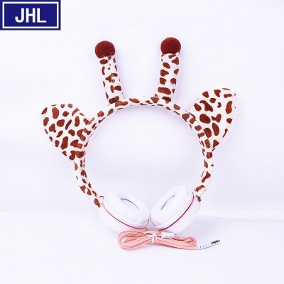 JHL Series Cartoon Wire-Controlled Headset Headset Giraffe MP3 Headset Bass Foreign Trade Hot Sale.