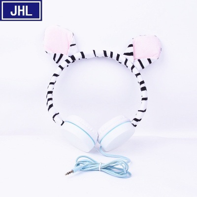 JHL Series Cartoon Zebra-Shaped Headset Headset Wired Large Earplugs Children's Cute Decoration Foreign Trade Hot Sale.