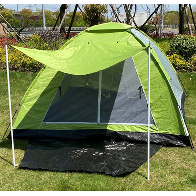 户外手动野营帐篷3-4人旅游帐篷多人超大露营防雨防晒帐篷
