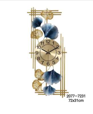 Iron Clock Wall Hanging Decoration Ginkgo Leaf Wall Hanging Fashion Atmosphere Custom Factory Direct Wholesale Foreign T