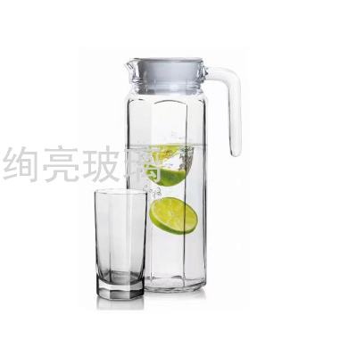 Transparent Glass Kettle 5 Piece set Octagonal Glass Cup Set Water  Set Gift