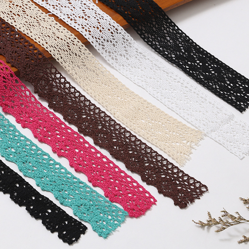 厂家直供新款机织沙发窗帘桌布镂空花边服装帽子辅料棉线辅料批发