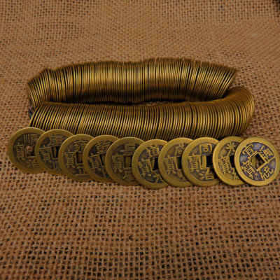 2.4cm Real Bronze Qing Dynasty Five Emperors' Coins Copper Coins Qianlong Kangxi Shunzhi Copper Coins Antique Coins Real Bronze Ten Emperors Copper Coins Loose Money