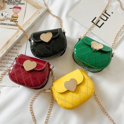 Korean Style Mini Shoulder Bag 2020 Summer New Fashion Solid Color Heart-Shaped Pu Bag Children's Accessories Change Messenger Bag