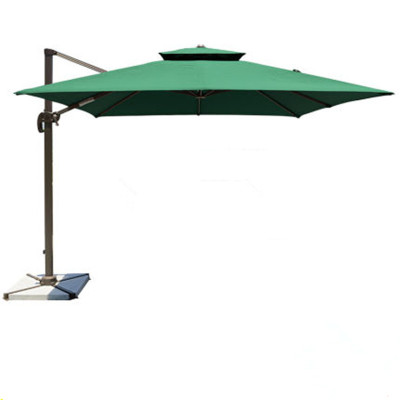Outdoor Luxury Double-Top Aluminum Alloy Roman Umbrella Sunshade Banana Umbrella/Side Stand Hand-Cranked Aluminum Umbrella Sun Umbrella