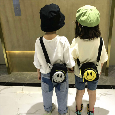 Wholesale Cartoon Smiley Children's Shoulder Messenger Bag New Korean Style Trendy Cool Men and Girls Casual Nylon Change Packet