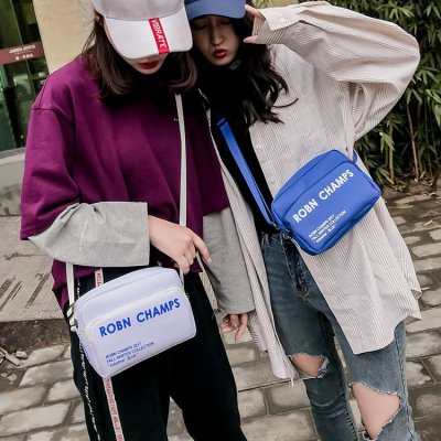 2021 New Korean Style Street Style Trendy Disco Letter Shoulder Bag Women's Bag Ins Hong Kong Style Fashion Crossbody Small Square Bag