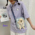 Wholesale New Japanese Style Cartoon Cute Little Bear Canvas Crossbody Shoulder Bag Korean Female Student Plaid Small Square Bag