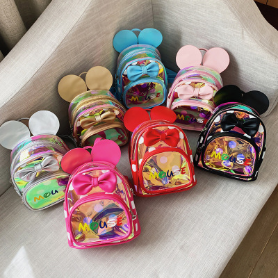 Lucky Pig New Kindergarten Children's Bag Children's Laser Schoolbag 2-5 Years Old Cute Kids' Bag Children's Bag Anti-Lost Wholesale