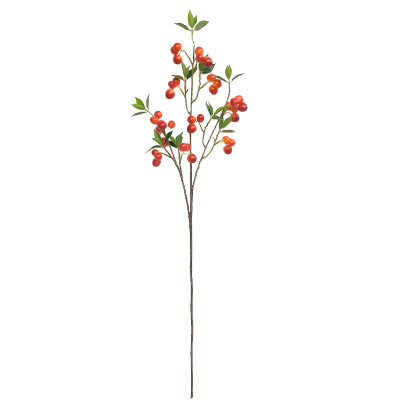[New Sale] Simulation Three Fork Large Cherry Decoration DIY Custom Red Cherry Christmas Decoration Cherry Tree