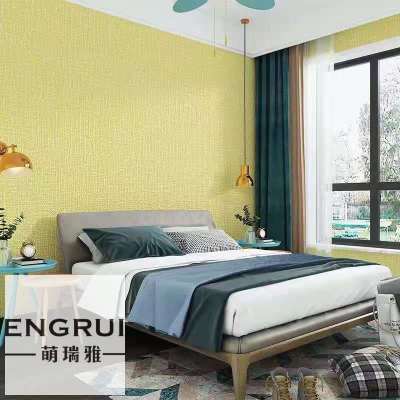 ThickWallpaperSelf-AdhesivePureColorLinenWallpaperSelf-Adhesive Living Room Bedroom Dorm Background Wall Linen Wallpaper