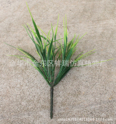 Simulation Mini Potted Wetland Green Plant Handle Beam Water Grass Leaf Belt Flowering and Fruiting Long Grass Plant Landscape Engineering Factory Wholesale