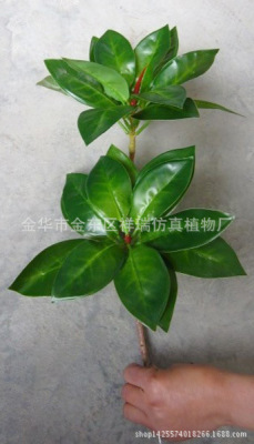 Emulational Fake Tree Leaves Red Sea Folium Nelumbinis Sea Connected Plant Leaf Branches Welding Museum Indoor and Outdoor Decoration Wholesale