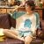 Pajamas Women's Summer Short-Sleeved Cotton Suit Shorts Summer Women's Students Loose Cartoon Cute Loungewear Thin