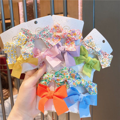 [Spring and Summer] Floral Bow Barrettes Children's Hairpin Headdress Little Girl Headdress Girls Cute Refreshing