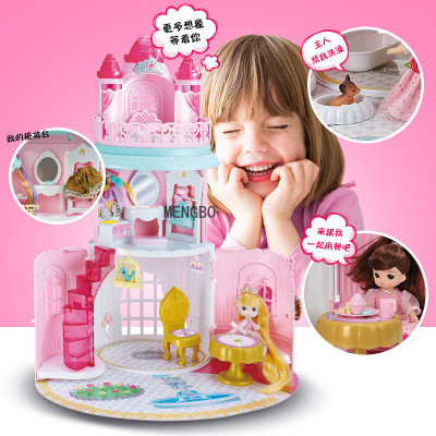 Little Scholar Magic Castle House Dream Castle Villa Girl Handbag Play House Toy Gift Cross-Border