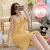 Nightdress for Women Summer Very Fairy Pajamas Suspenders Thin with Chest Pad Lace V-neck Edge Homewear