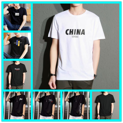 Teen Short Sleeve T-shirt Men's Trendy Boys Summer Half Sleeve T-shirt Junior High School Men's Clothing for Students Handsome Summer Clothes