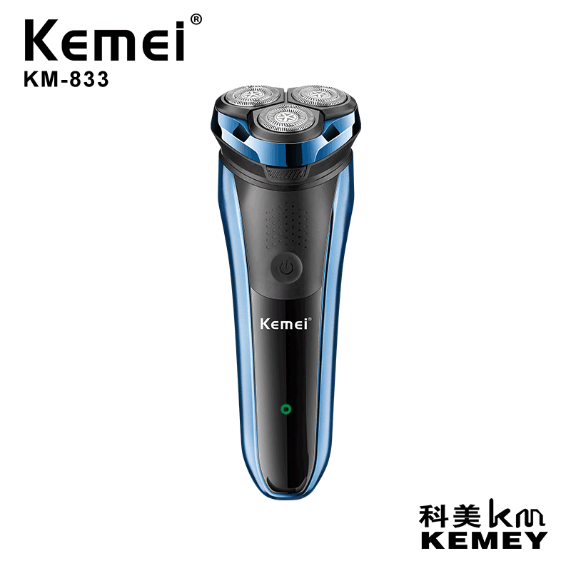 Cross-Border Factory Direct Supply Electric Shaver Comei KM-833 Three Washable Blade Shaver Electric Shaver