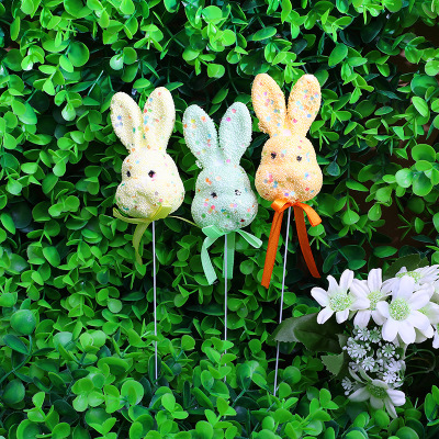 Cross-Border Wholesale Easter Christmas Rabbit Plug-in Bouquet Decoration Supplies Holiday Scene Layout Gift Present