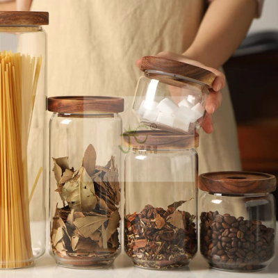 Storage Jar Sealed Jar Food Grade Glass Grains Pasta Jar Powder Vintage Scented Tea Bottle Coffee Tea Jar