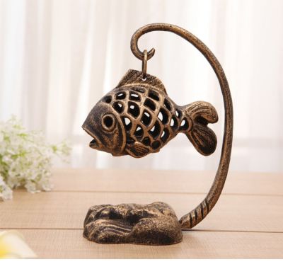 Iron Candlestick Incense Burner Cast Iron Fish Lamp