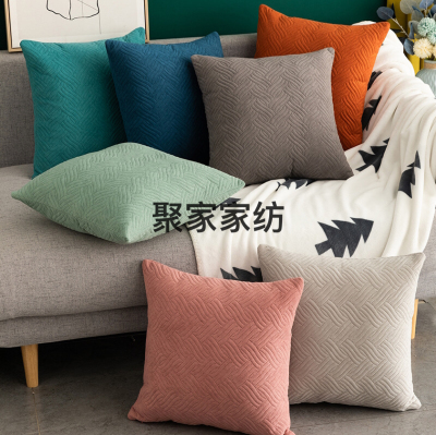 Cross-Border Amazon Home Holland Velvet Pillow Cover Simple Solid Color Sofa Throw Pillowcase Office Cushion Cover Wholesale