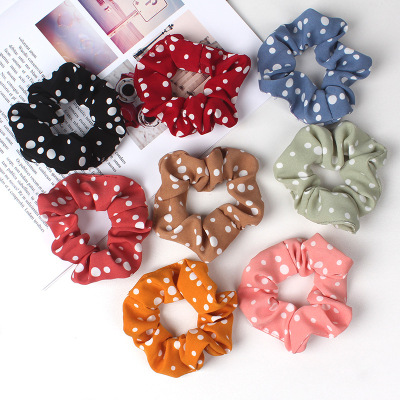 MIZI Autumn and Winter New Wave Point Large Intestine Hair Ring Flower Hair Accessories Hair Rope Simple All-Match Hair Band Hairband Jewelry Hair accessories.