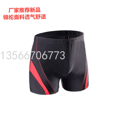 High Quality Fabric New Adult Swimming Trunks Men's Boxer Nylon Fabric High Elastic Hot Spring Swimming Shorts